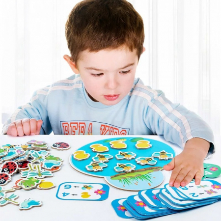Jocuri de asociere si potrivire - Joc educativ Invata sa numeri ANIMALE