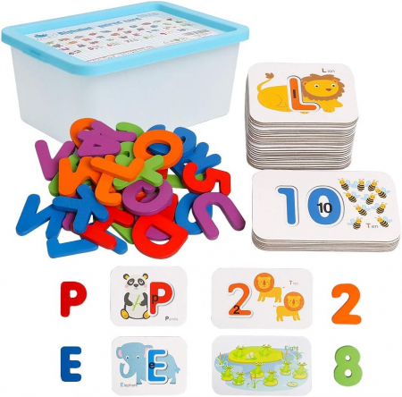 Jocuri Didactice - Joc Educativ pentru învăţarea alfabetului si a numerelor in limba engleză- Alphabet paired card
