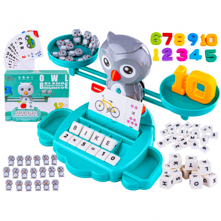Jocuri Didactice - Joc educativ tip balanta 3 in 1 Socoteste cu bufnita si Formeaza cuvinte