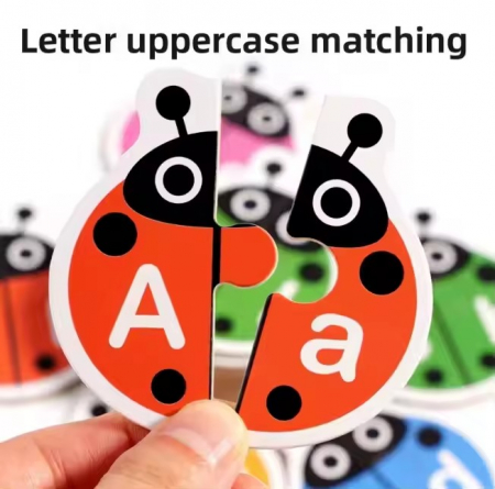Joc educativ tip puzzle alfabet litere mari si litere mici gargarite Ladybug letters matching toy [3]