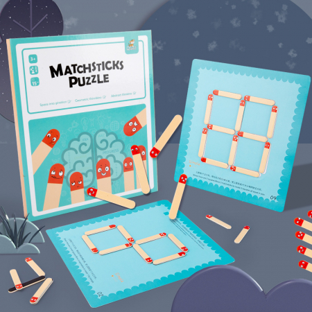 Jocuri de logică - Joc magnetic de logica POTRIVESTE BETISOARELE - MATCHSTICKS puzzle