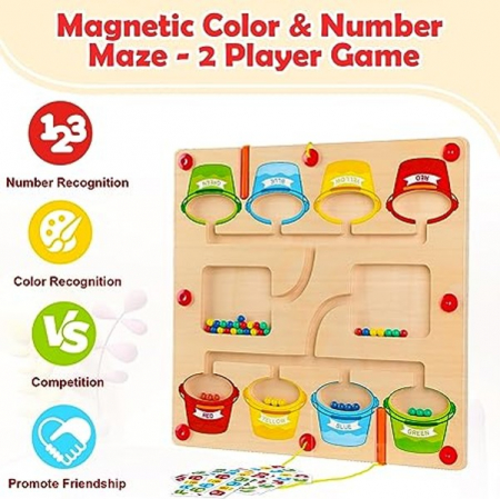 Joc magnetic de tip labirint sortare culori si numarare [5]