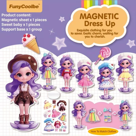 Jucării creative - Joc magnetic Imbraca Fetita diferite modele