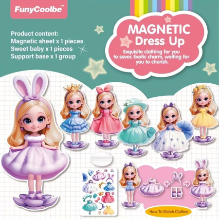 Jucării creative - Joc magnetic Imbraca Fetita diferite modele