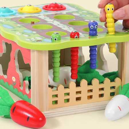 Joc Montessori din lemn cutia cu activitati FERMA Farm carrot pairing 18 luni+ [4]