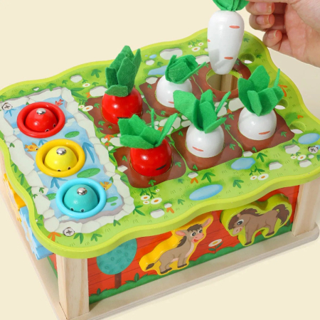 Joc Montessori din lemn cutia cu activitati FERMA Farm carrot pairing 18 luni+ [3]