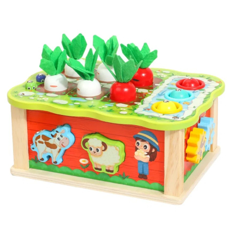 Joc Montessori din lemn cutia cu activitati FERMA Farm carrot pairing 18 luni+ [1]