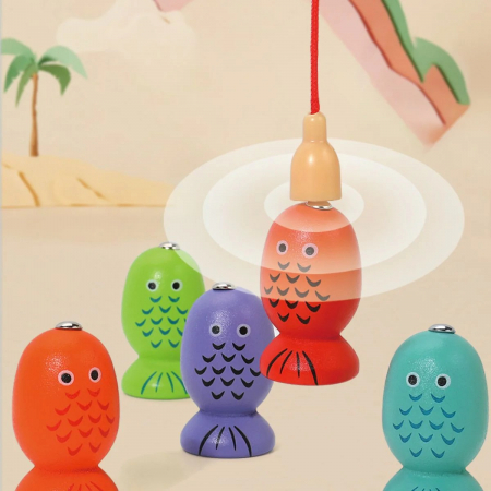 Joc Montessori din lemn de potrivire si motricitate 3 in 1 Fruit Magnetic Sleeve [4]