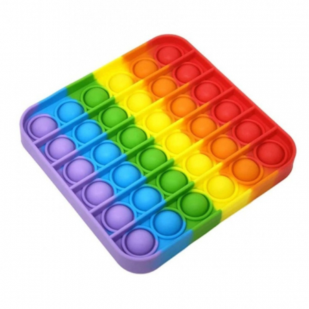 Jucării senzoriale - Jucărie senzorială POP IT multicoloră, formă pătrată