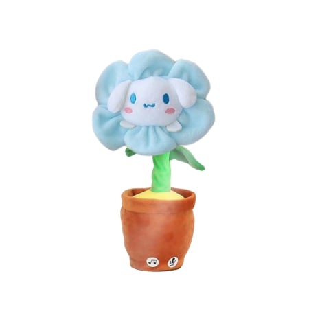 Jucării interactive - Jucarie de plus interactiva cu 120 de melodii model floare iepure dansator, functie de imitare si inregistrare