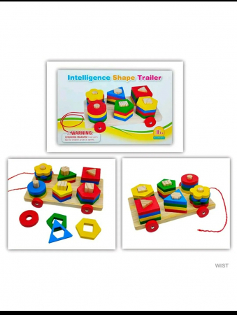 Jucării de îndemânare - Jucarie de tras din lemn si stivuit forme geometrice Intelligence Shape Former