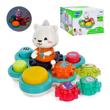 Jucării interactive - Jucarie interactiva Ursuletul cu tobe Hola Toys Bear Rhythm Drum