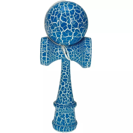 Jucării de îndemânare - Jucarie Kendama cracked din lemn 18 cm model crapat albastru
