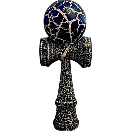 Jucării - Jucarie Kendama cracked din lemn 18 cm model crapat negru crapaturi albe