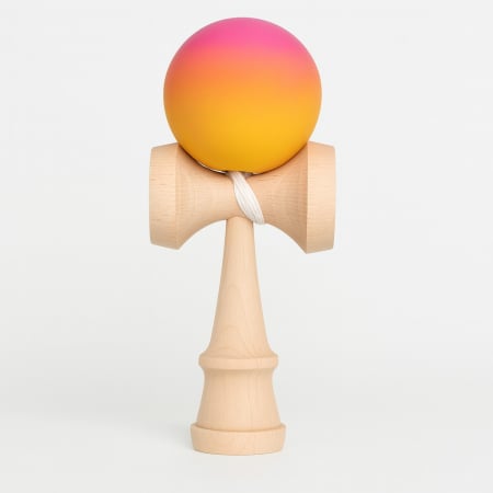 Jucării - Jucarie Kendama din lemn 18 cm bila gradient galben, portocaliu, roz