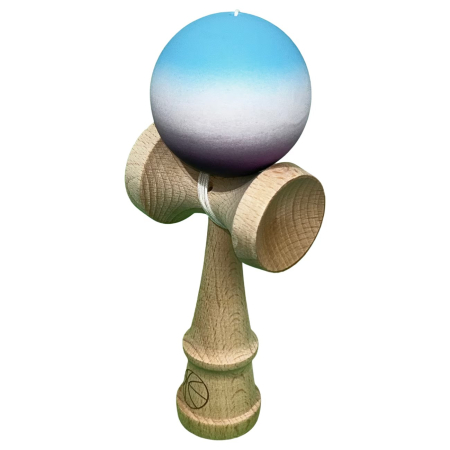 Jucarie Kendama X din lemn 18 cm bila gradient violet, alb, bleu [1]
