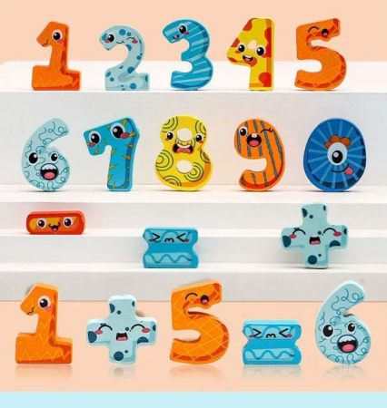 Jucarie multifunctionala din lemn PUZZLE DINOZAURI, JOC DE PESCUIT MAGNETIC, SPINNER [5]