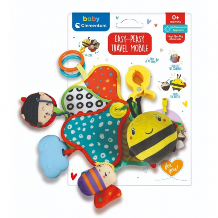 Jucării bebe - Jucarie pentru carucior, Clementoni Easy Peasy Travel Mobile