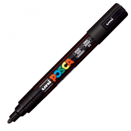 Obiecte de scris și desenat - Marker Posca PC-5M varf 1,8-2,5 mm Negru