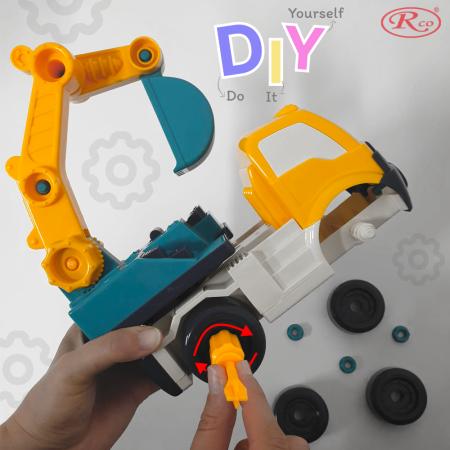 Masinuta demontabila din plastic cu suruburi si surubelnita Excavator [3]