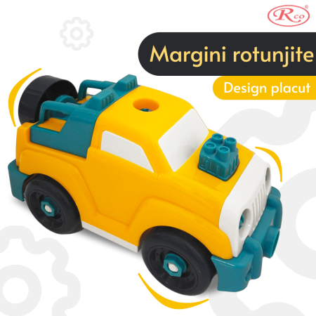 Masinuta demontabila din plastic cu suruburi si surubelnita Masina de teren [5]