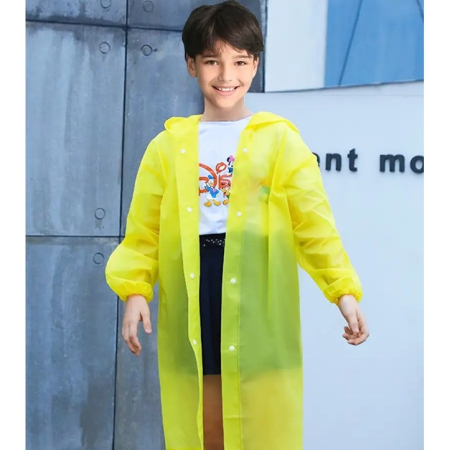 Pelerina de Ploaie, Flippy, pentru Copii 100-145 cm, din EVA, Impermeabila, Inchidere cu Capse, Galben [3]