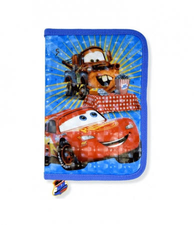 Penare - Penar Textil 1 Fermoar Si 2 Flapsuri Cars Hot Lugnuts, 21 X 14 X 3.5 Cm