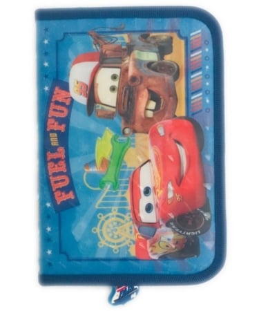 Penare - Penar Textil 1 Fermoar Si 2 Flapsuri Cars Ramone's, 21 X 14,5 X 4 Cm