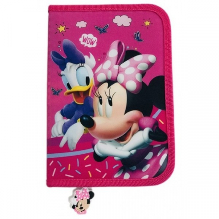 Penare - Penar Textil 1 Fermoar Si 2 Flapsuri Minnie Mouse si Daisy, 21 X 14 X 3.5 Cm