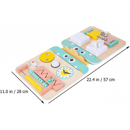 Placa de activitati Montessori multifunctionala din lemn Busy Board [5]