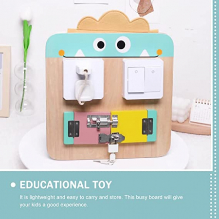 Placa de activitati Montessori multifunctionala din lemn Busy Board [6]