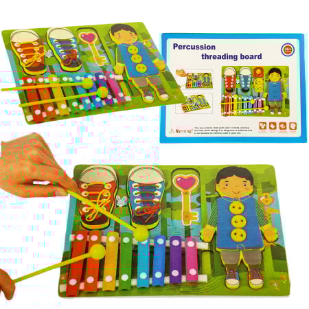Jucării de îndemânare - Placa de tip puzzle 2 in 1 - joc de insiruit si xilofon