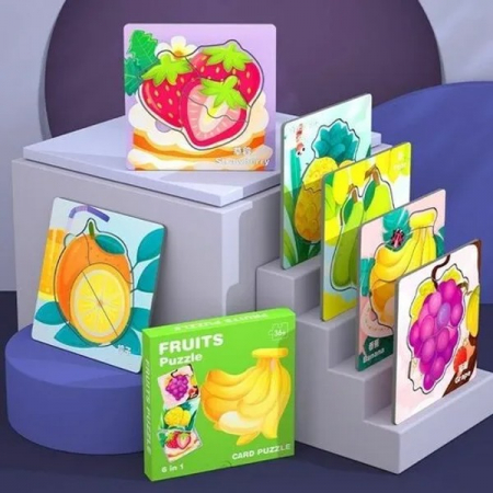 Jocuri Educative - Puzzle 6 in 1 FRUCTE 4 piese