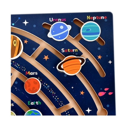 Puzzle de lemn de tip labirint sistemul solar [3]