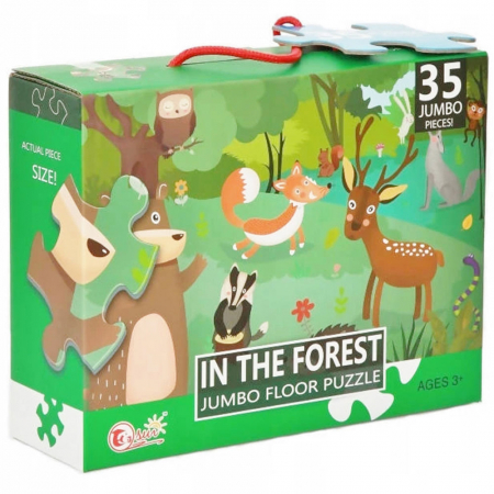 Jocuri Educative - Puzzle de podea Jumbo 35 de piese ÎN PĂDURE