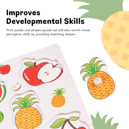 Puzzle din lemn cu butoni fructe [3]