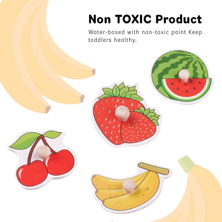 Puzzle din lemn cu butoni fructe [2]