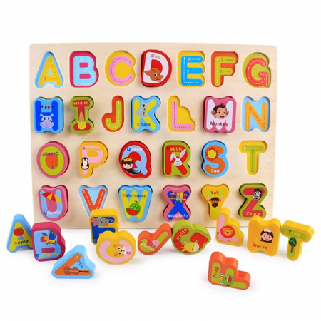 PROMOŢII - PUZZLE din lemn în relief LITERE english alphabet