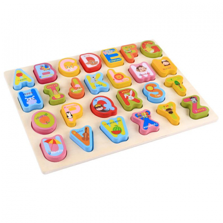 PUZZLE din lemn în relief LITERE english alphabet [1]