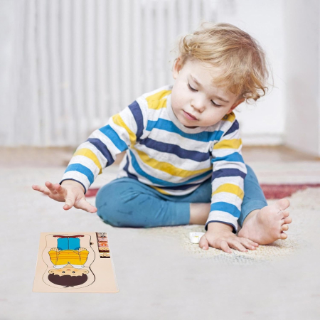 Puzzle din lemn în straturi Anatomia Corpului uman - BĂIAT [4]