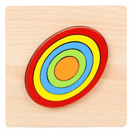 PROMOŢII - Puzzle din lemn incastru mic oval curcubeu