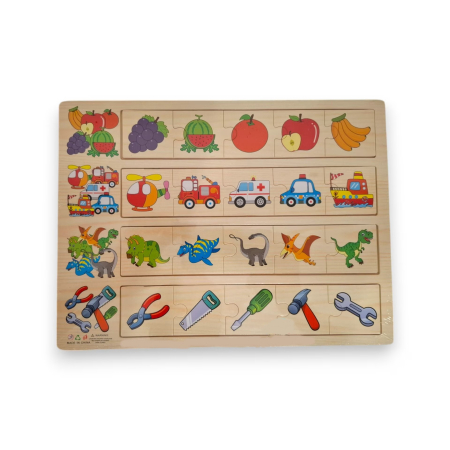 Puzzle - Puzzle in sir 20 de piese din lemn obiecte