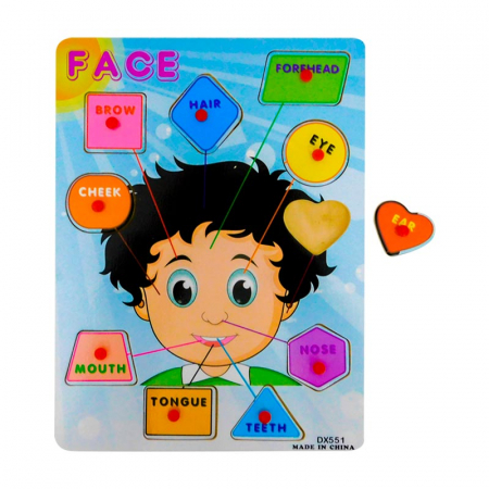 PROMOŢII - Puzzle incastru din lemn cu butoni partile corpului-capul