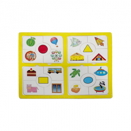 PROMOŢII - Puzzle incastru din lemn Forme geometrice si obiecte asemanatoare