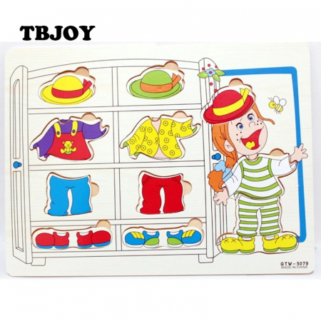 PROMOŢII - Puzzle incastru din lemn Imbraca Fetita