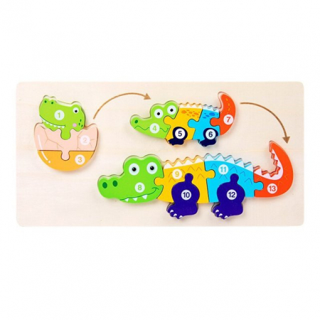 PROMOŢII - Puzzle incastru din lemn in relief evolutia speciei CROCODIL