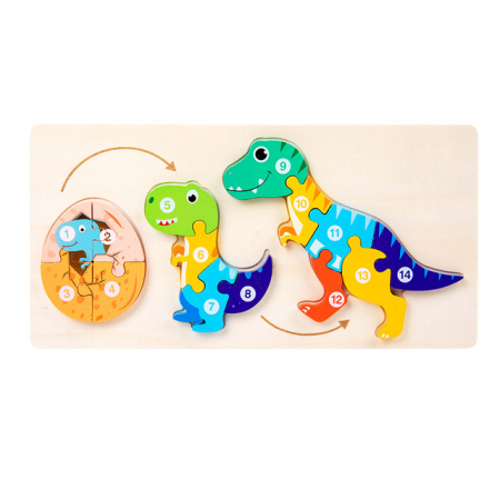 PROMOŢII - Puzzle incastru din lemn in relief evolutia speciei DINOZAUR
