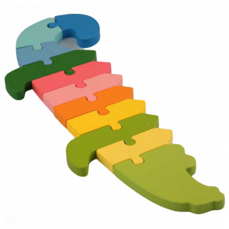 Puzzle incastru în relief din lemn CROCODIL cu numere 2 [1]