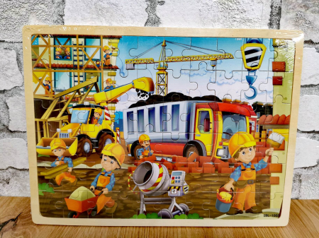 Jocuri Educative - Puzzle lemn 60 de piese CONSTRUCTORII
