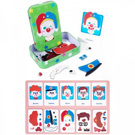 Jucării creative - Puzzle Magnetic in cutie metalica pentru baieti - Personaje